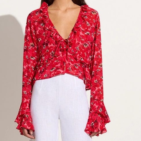 NWT Faithfull the Brand Montenegro Top El Limon Floral Pink - Picture 1 of 3